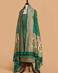 Bottle Green Jaal Dress in Silk