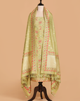 Olive Green Jaal Dress in Silk