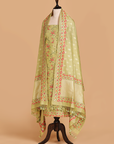 Olive Green Jaal Dress in Silk