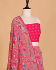 Rani Pink Jaal Bandhani Saree in Georgette