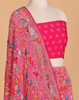 Rani Pink Jaal Bandhani Saree in Georgette