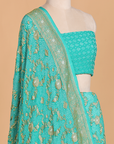 Sea Green Jaal Bandhani Saree in Georgette