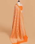 Golden Lehariya Bandhani Saree in Georgette