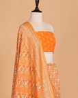 Golden Lehariya Bandhani Saree in Georgette