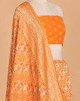 Golden Lehariya Bandhani Saree in Georgette