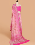 Pink Jaal Bandhani Saree in Georgette