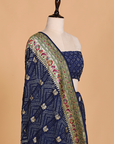 Navy Blue Butti Bandhani in Georgette