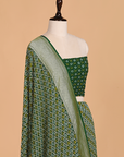 Bottle Green Jaal Bandhani in Georgette