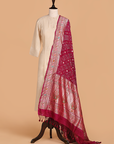 Majenta Butti Bandhani Dupatta in Silk