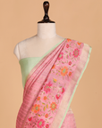 Gajar Pink Brocade Saree in Georgette Tussar