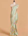 Pista Green Butta Saree in Georgette Tussar