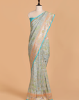 Sky Blue Butta Saree in Georgette Tussar
