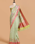 Pista Green Butta Saree in Georgette Tussar