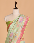 Pista Green Butta Saree in Georgette Tussar