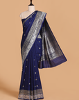 Navy Blue Butti Saree in Georgette Tussar