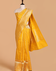 Yellow Striped Saree in Silk
