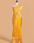Yellow Striped Saree in Silk