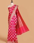 Rani Pink Butta Saree in Silk