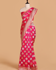 Rani Pink Butta Saree in Silk