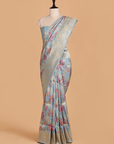 Sky Blue Jaal Saree in Silk