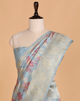 Sky Blue Jaal Saree in Silk