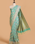 Sea Green Jaal Saree in Silk