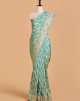 Sea Green Jaal Saree in Silk