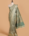 Pista Green Brocade Saree in Silk