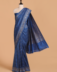 Royal Blue Lehariya Saree in Silk