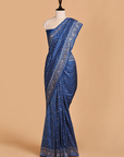 Royal Blue Lehariya Saree in Silk