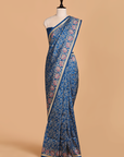 Royal Blue Jaal Saree in Silk