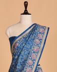 Royal Blue Jaal Saree in Silk