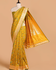 Mustard Yellow Jaal Saree in Silk