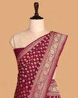 Burgundy Butti Saree In Georgette