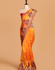 Short Gold Butti Saree In Silk