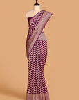 Purple Lehariya Saree In Georgette