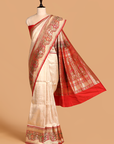 Off White Brocade Saree In Silk