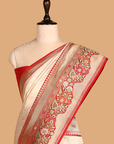 Off White Brocade Saree In Silk