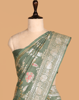 Green Jaal Saree In Georgette Tussar