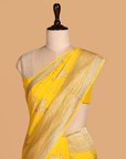 Yellow Butta Saree In Muslin Silk