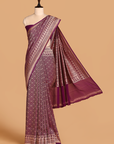 Purple Brocade Saree in Georgette
