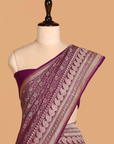 Purple Brocade Saree in Georgette