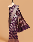 Wine Jaal Saree In Silk