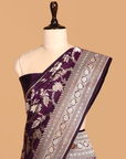 Wine Jaal Saree In Silk
