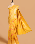 Golden Jaal Saree In Georgette Tussar