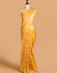 Golden Jaal Saree In Georgette Tussar