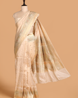 Off White Brocade Saree in Silk