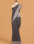 Navy Blue Butti Saree in Georgette