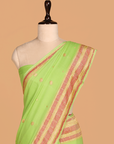Lime Green Butti Saree in Georgette