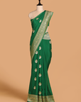 Green Butta Saree in Georgette
